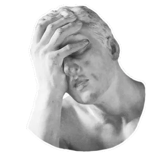 😑 9f7d1a79 statue, facepalm, buste, sculpture, classique, blanc, art telegram sticker