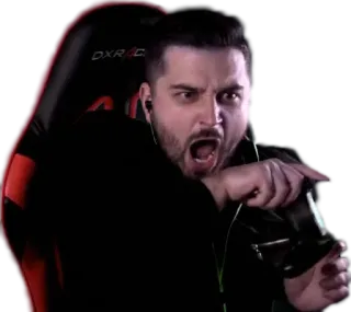 😱 6c954fd8 người, tức giận, hét, đàn ông, game thủ, streamer twitch telegram sticker