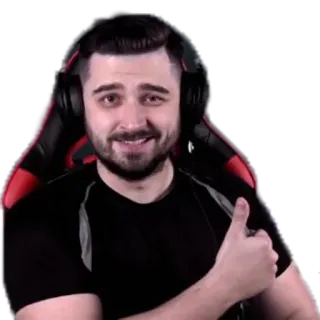 👍 8595e67c đàn ông, ngón tay cái giơ lên, chân dung, game, streamer telegram sticker