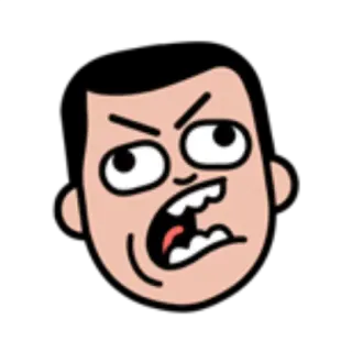 😡 015ec1a3 卡通, 脸, 生气, 表情, 沮丧, 难过 telegram sticker