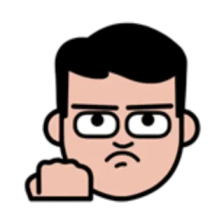 ✊ 51f0f0f0 生气, 卡通, 沮丧, 难过, 角色, 烦躁 telegram sticker