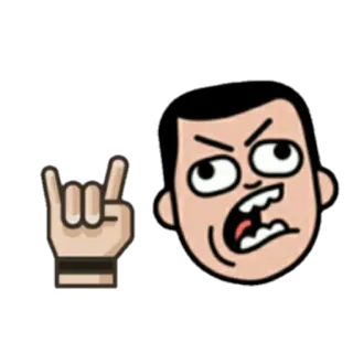😎 15adc291 Kartun, Marah, Tanduk setan, Heavy metal, Rock and roll, Gestur tangan telegram sticker