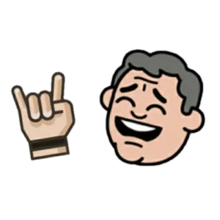 😎 183e8bc7 pria, gestur tangan, rock on, lucu, kartun, bahagia telegram sticker