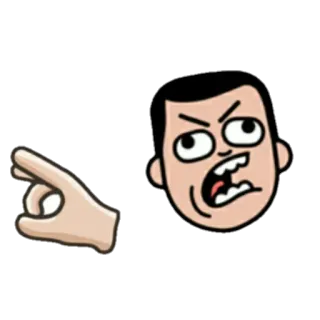 😎 75ca5cba menunjuk, gestur OK, gestur tangan, wajah, kartun, ekspresi telegram sticker