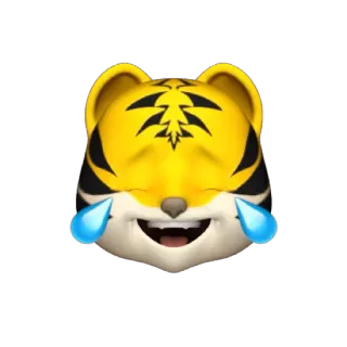🐯 019e216a tigre, emoji, riendo, llorando, animal, dibujo animado, meme telegram sticker