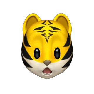🐯 4c4b134b animal, tigre, emoji, cara, amarillo, gato telegram sticker