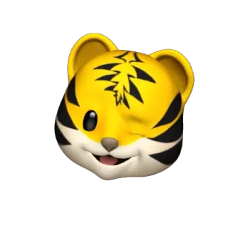 🐯 4e546025 tigre, animal, emoji, dibujos animados, lindo, amarillo, pegatina telegram sticker