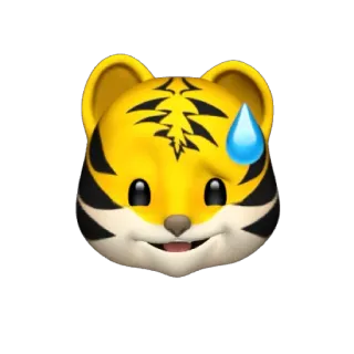 🐯 cfd59583 tigre, emoji, animal, gota de sudor, amarillo, dibujo animado telegram sticker