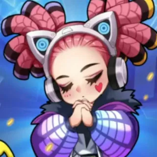 ❤️ 06a4ccd0 Anime Mädchen, rosa Haare, Kopfhörer, süß, Cartoon, kawaii, digitale Kunst telegram sticker