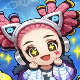 ❤️ b729e561 Cartoon, Süß, Pinke Haare, Kopfhörer, Anime Stil telegram sticker