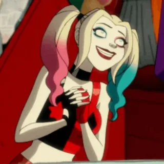 🎪 96cf4612 Harley Quinn harley quinn, phản diện, dc comics, hoạt hình, nhân vật hoạt hình telegram sticker