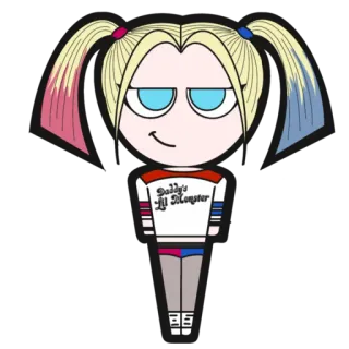 😊 29ed15f0 Harley Quinn Daddy's Lil Monster harley quinn, dc comics, kartun, penjahat, tokoh komik telegram sticker