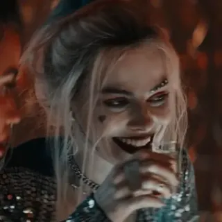 💎 3005901c Harley Quinn Harley Quinn, DC Comics, Superzłoczyńca, Postać, Blondynka, Makijaż telegram sticker