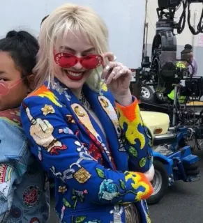 💎 9871c608 Harley Quinn harley quinn, margot robbie, birds of prey, środkowy palec, obraźliwy, naklejka telegram sticker