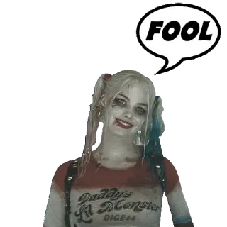 🤬 6611e830 Harley Quinn Suicide Squad FOOL Харли Квинн, Отряд самоубийц, Дурак, DC Comics, Злодей, Женщина telegram sticker