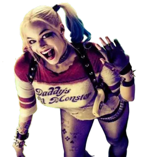 👋 17874c89 Harley Quinn Daddy's lil Monster Harley Quinn, DC Comics, Antybohater, Złoczyńca, Postać z komiksu telegram sticker