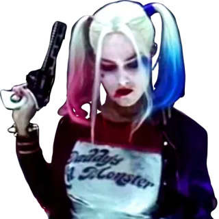 😒 301ca93a Harley Quinn Suicide Squad Daddy's Lil Monster Harley Quinn, Legion Samobójców, broń, złoczyńca, antybohater telegram sticker