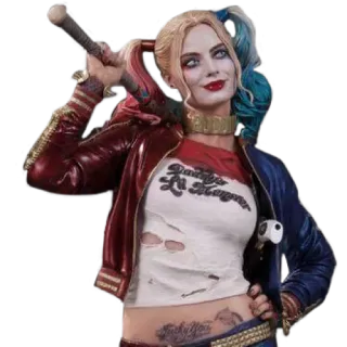 ☺️ 63eb3076 Harley Quinn Daddy's Lil Monster Harley Quinn, DC Comics, komiks, złoczyńca, nietoperz, broń telegram sticker