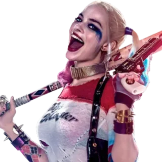 😝 65a01f3e Harley Quinn Suicide Squad harley quinn, suicide squad, dc comics, złoczyńca, kij baseballowy, komiksy telegram sticker