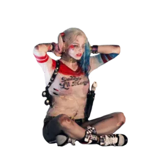 🙁 fa5dd3b1 Harley Quinn Suicide Squad Daddy's lil monster Harley Quinn, DC Comics, Suicide Squad, Złoczyńca, Postać z komiksu, Margot Robbie telegram sticker