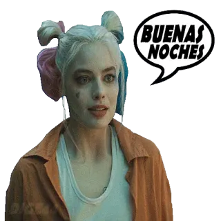 🛌 4f6dc25a Harley Quinn BUENAS NOCHES harley quinn, buenas noches, buenas noches, dc comics, sticker, margot robbie telegram sticker