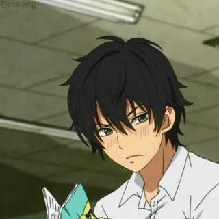 🏷 10ab523b Anime, Personaje, Pelo Negro, Chico, Uniforme Escolar telegram sticker