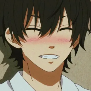 🏷 190165d5 Anime, Chico, Sonrisa, Feliz, Lindo, Sonrojo telegram sticker