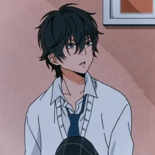 🏷 4121fa8a Anime, Masculino, Personaje, Uniforme escolar, Corbata, Chico telegram sticker