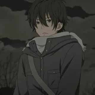 🏷 73b26bd0 Anime, Chico, Bufanda, Sudadera con capucha, Retrato telegram sticker