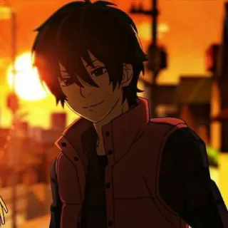 🏷 8da15db8 Anime, Chico anime, Animación, Atardecer, Dibujo animado telegram sticker