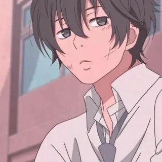 🏷 c7ec3a9b Anime, Chico, Triste, Uniforme escolar, Personaje, Manga telegram sticker