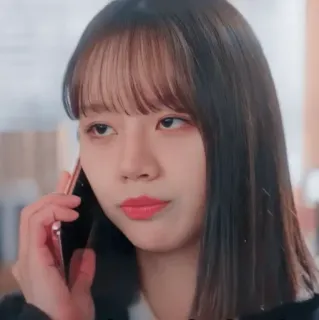 🦊 d5c99cb0 женщина, человек, разговор, телефон, корейский telegram sticker