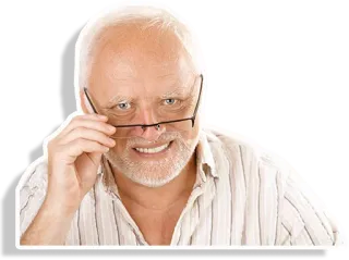 "Hide the pain" Harold with proper alpha telegram stickers