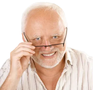 🙂 55979cb0 Hide the Pain Harold meme, internet meme, hide the pain harold, stock photo, funny, smiling telegram sticker