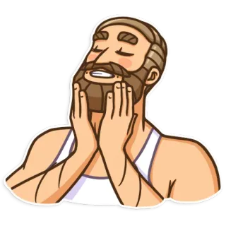 😌 43c9d0d7 mężczyzna, broda, zadowolony, szczęśliwy, twarz, wyraz telegram sticker