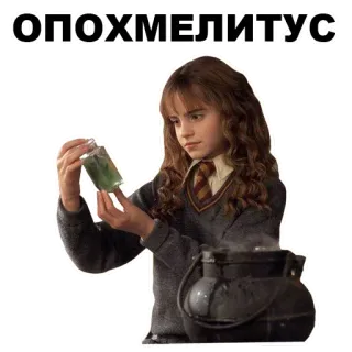 🚶 8359285c Hermione Granger Harry Potter ОПОХМЕЛИТУС 魔法, 药水, 搞笑, 学生, 书, 电影, 巫术 telegram sticker