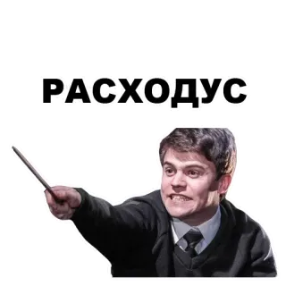 👨‍👩‍👧 b1a1eca8 РАСХОДУС 巫师, 魔法, 咒语, 哈利波特, 俄语 telegram sticker