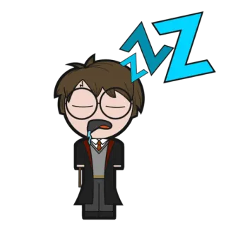 😴 a0cffc53 Harry Potter cartoon, wizard, sleeping, harry potter, magic, character whatsapp sticker