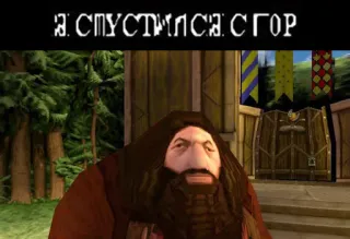 ⛰ b549c834 Hagrid Harry Potter Я СПУСТИЛСЯ С ГОР แฮกริด, แฮร์รี่ พอตเตอร์, วิดีโอเกม, พ่อมด, เครา, แฟนตาซี telegram sticker