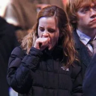 ☘️ 2dae186b Emma Watson cough, actress, person, celebrity whatsapp sticker