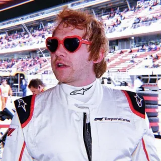 🍫 fea97a3f Formula 1, racing, motorsport, Rupert Grint, heart glasses, driver, race car whatsapp sticker