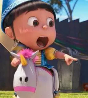 👆 6307e4ee Agnes Despicable Me 卡通, 独角兽, 儿童, 电影, 动画, 神偷奶爸, 艾格尼丝 telegram sticker