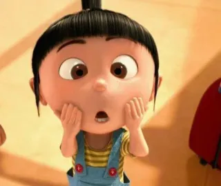 😮 eb95075f Agnes Despicable Me 卡通, 儿童, 女孩, 艾格尼丝, 神偷奶爸 telegram sticker