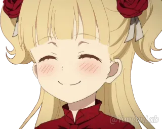 😊 130ebe1d @yunyonlab animé, fille, mignon, blonde, roses telegram sticker