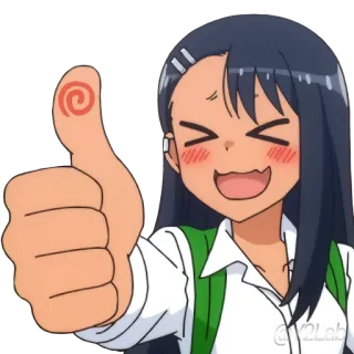 👍 49a6fbcc Animé, Pouce levé, Joyeux, Gai telegram sticker