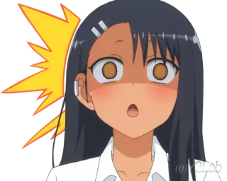 😳 90404695 Nagatoro Don't Toy with Me, Miss Nagatoro animé, surpris, choqué, Nagatoro, écolière, fille telegram sticker