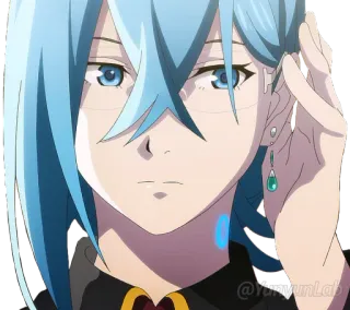 💭 aa5049ec @YunyunLab animé, cheveux bleus, autocollant telegram sticker