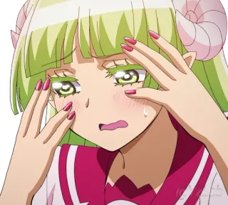 😳 ac4c322d animé, pleurer, démon, fille, émotionnel, larmes, inquiet telegram sticker