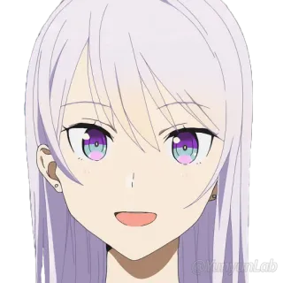 😄 d6ed66c6 @YunyunLab Anime, Fille, Dessin animé, Autocollant, Portrait telegram sticker