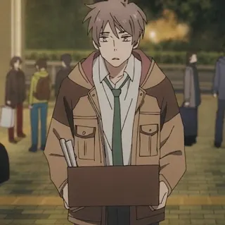 💵 5a9e26fd アニメ, 男, 箱, 悲しい, 去る, ジャケット, ネクタイ, 解雇, 失業 telegram sticker